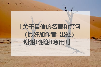 关于自信的名言和警句.(最好加作者,出处)谢谢!谢谢!急用!