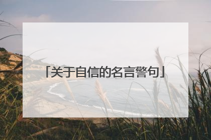 关于自信的名言警句