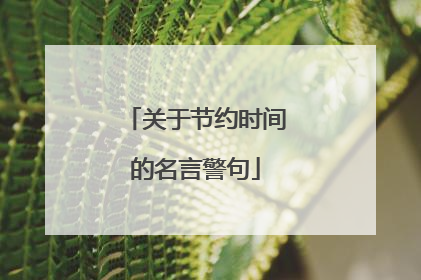 关于节约时间的名言警句