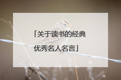 关于读书的经典优秀名人名言