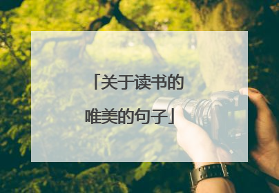 关于读书的唯美的句子