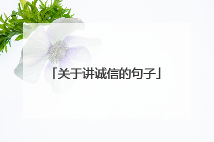 关于讲诚信的句子