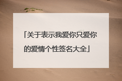 关于表示我爱你只爱你的爱情个性签名大全