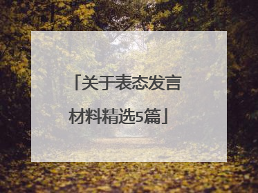 关于表态发言材料精选5篇