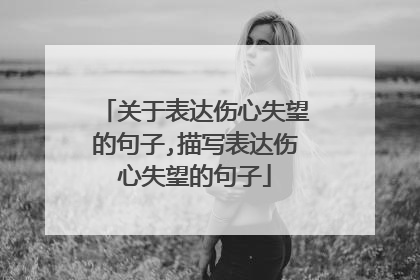 关于表达伤心失望的句子,描写表达伤心失望的句子