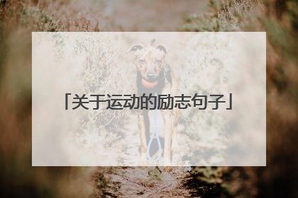 关于运动的励志句子