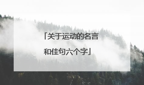 关于运动的名言和佳句六个字