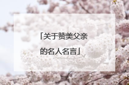 关于赞美父亲的名人名言