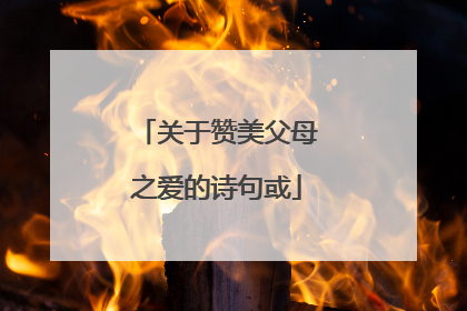 关于赞美父母之爱的诗句或