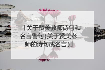 关于赞美教师诗句和名言警句(关于赞美老师的诗句或名言)