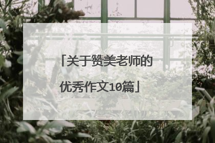 关于赞美老师的优秀作文10篇