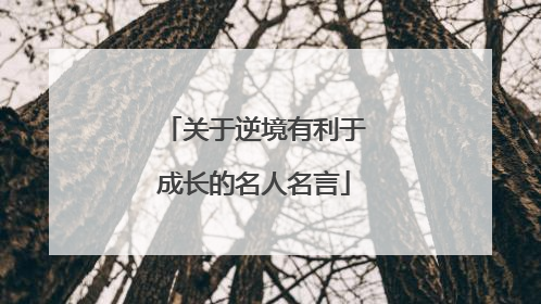 关于逆境有利于成长的名人名言