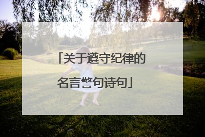 关于遵守纪律的名言警句诗句