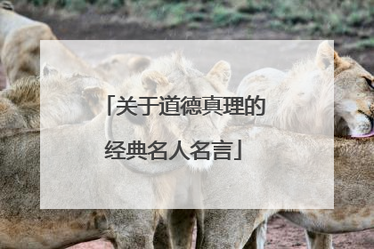 关于道德真理的经典名人名言