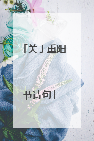 关于重阳节诗句