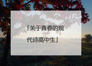 关于青春的现代诗高中生