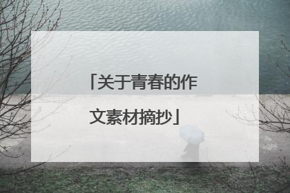 关于青春的作文素材摘抄
