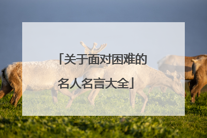 关于面对困难的名人名言大全
