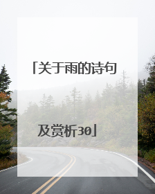 关于雨的诗句及赏析30