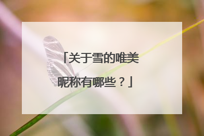 关于雪的唯美昵称有哪些?