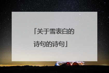 关于雪表白的诗句的诗句
