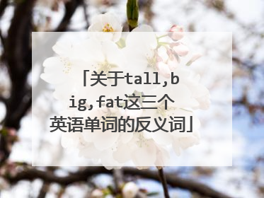 关于tall,big,fat这三个英语单词的反义词