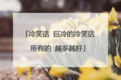 冷笑话 巨冷的冷笑话 所有的 越多越好