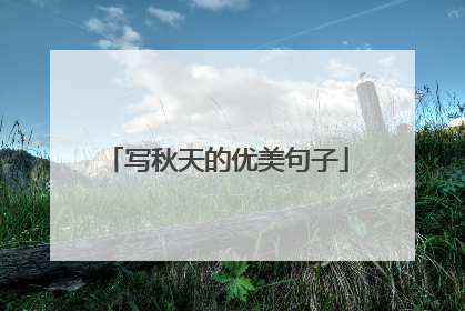 写秋天的优美句子