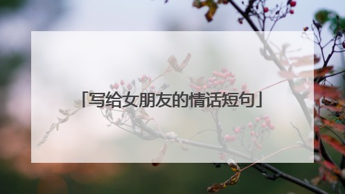 写给女朋友的情话短句