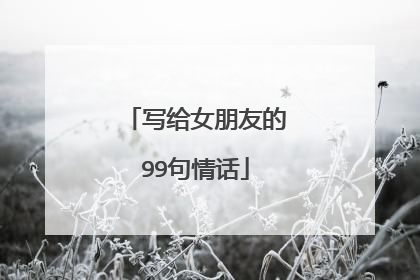 写给女朋友的99句情话