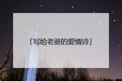 写给老婆的爱情诗