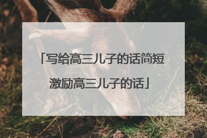 写给高三儿子的话简短 激励高三儿子的话