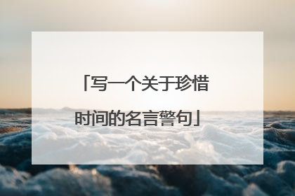 写一个关于珍惜时间的名言警句