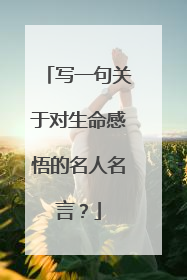 写一句关于对生命感悟的名人名言？