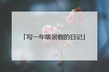 写一年级暑假的日记