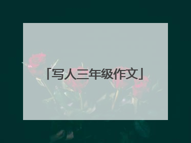 写人三年级作文
