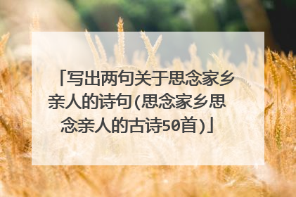 写出两句关于思念家乡亲人的诗句(思念家乡思念亲人的古诗50首)