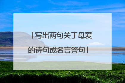 写出两句关于母爱的诗句或名言警句