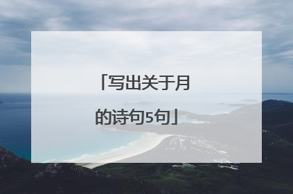 写出关于月的诗句5句