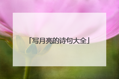 写月亮的诗句大全