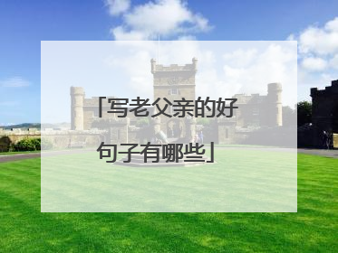 写老父亲的好句子有哪些