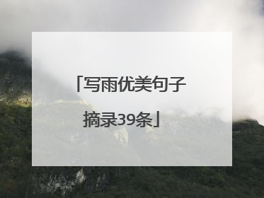 写雨优美句子摘录39条