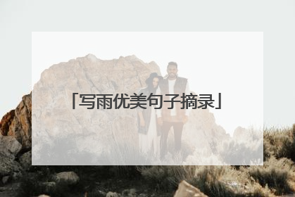 写雨优美句子摘录