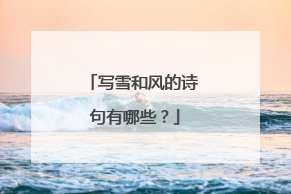 写雪和风的诗句有哪些?