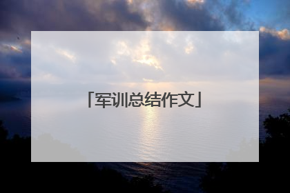 军训总结作文