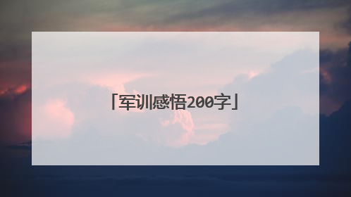 军训感悟200字