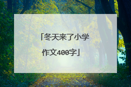 冬天来了小学作文400字