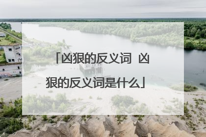 凶狠的反义词 凶狠的反义词是什么