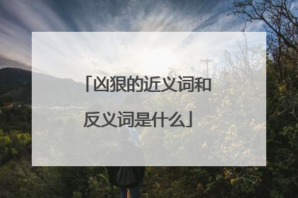 凶狠的近义词和反义词是什么