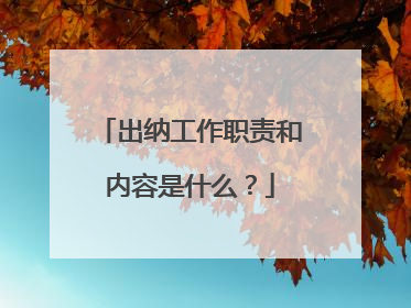 出纳工作职责和内容是什么?